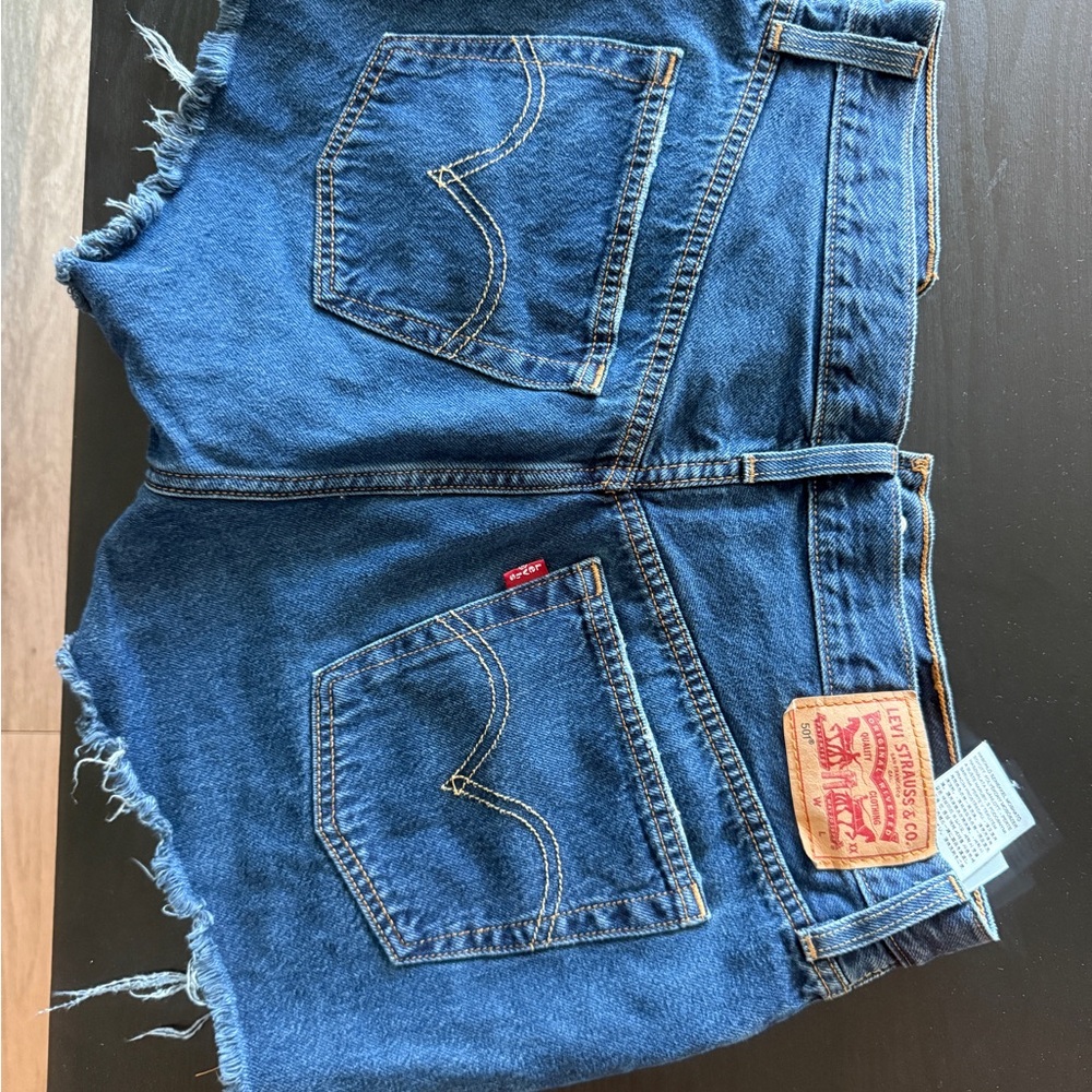 Levi's Dark Blue Denim Shorts 501s